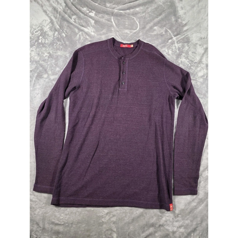 Agave Thermal Henley Shirt Plum Mens‎ Long Sleeve Standard Fit Made in USA